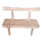 Old small farm bench in solid oak