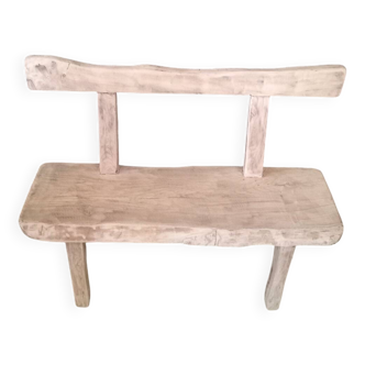 Old small farm bench in solid oak