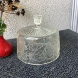 Cloche à fromage en verre moulé art déco