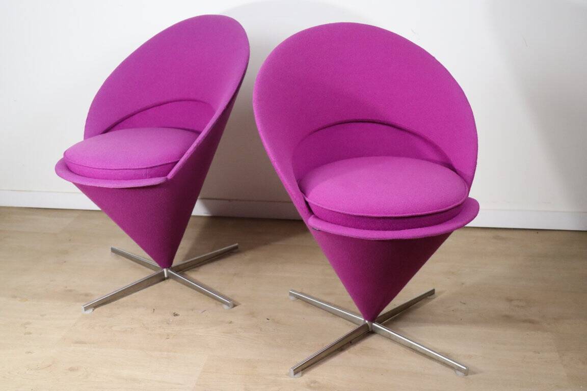 Pair of Verner Panton “Cone Chair” model chairs, Vitra edition