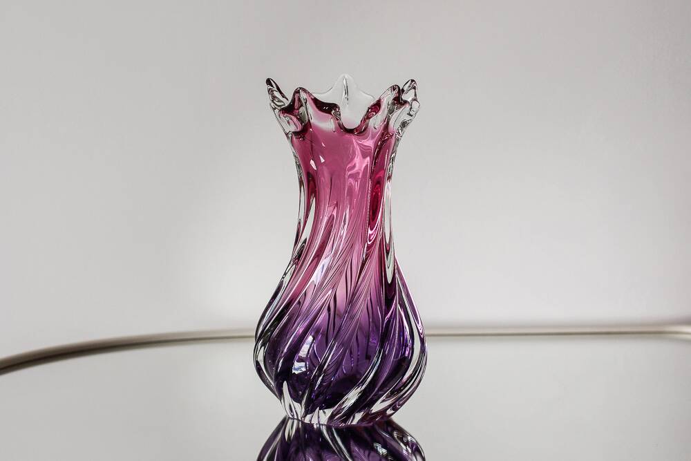 Purple blown glass vase