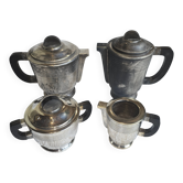 Art Deco tea and coffee service in silver-plated metal and Bakelite, 1930s