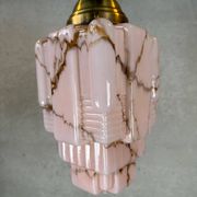 Art deco skyscraper – marbled pink opaline and brass