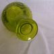 Cut and engraved green blown glass carafe vase