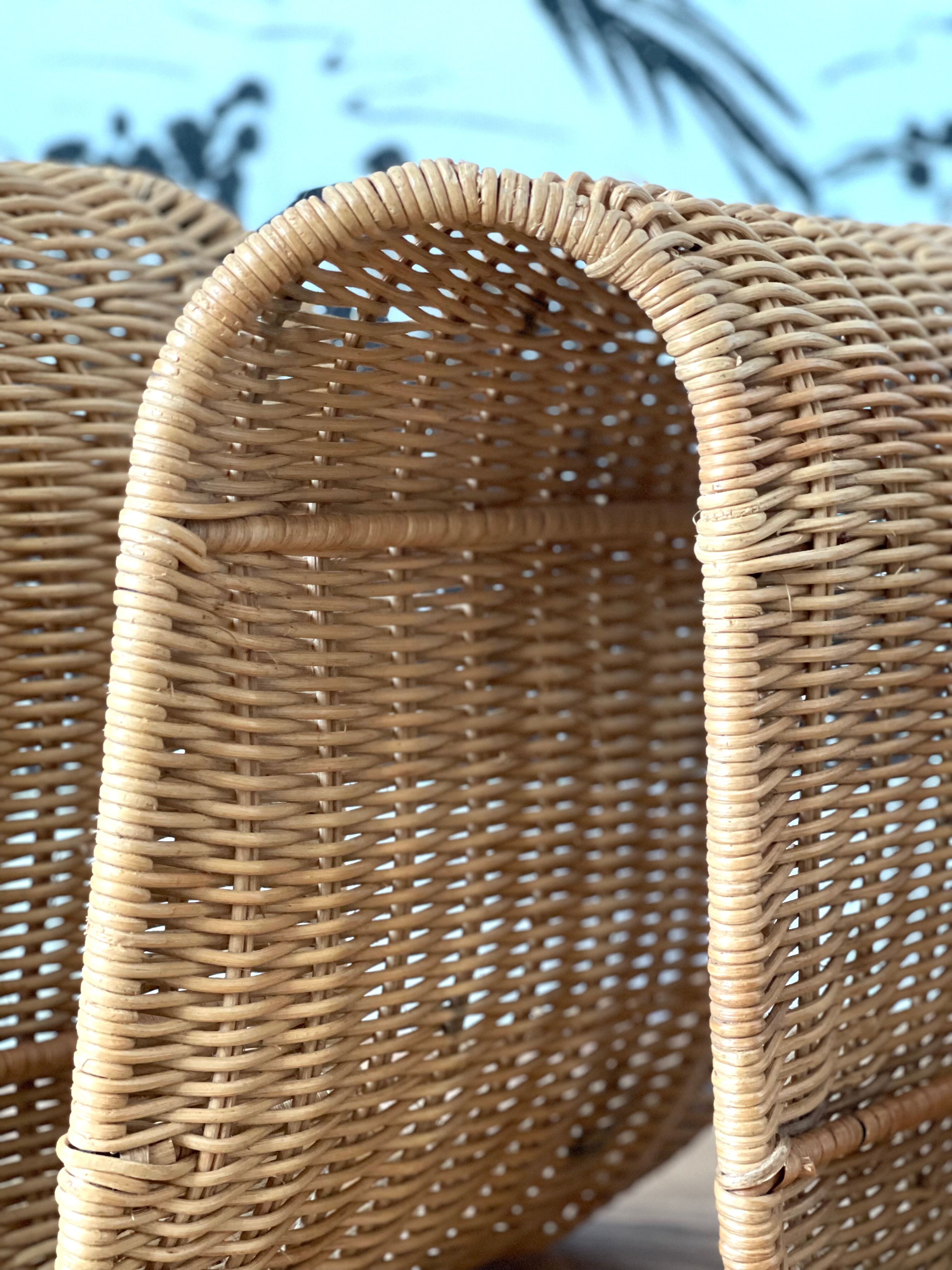 Rattan magazine holder 1970