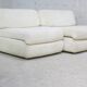 Sofa formed by 2 heaters. Foam, velvet "cream". Steiner. France, Circa 1970