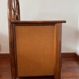 Angel Cerdá bedside table in rattan wood and canework