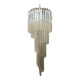 Clear triedro murano glass twister chandelier
