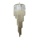 Clear triedro murano glass twister chandelier