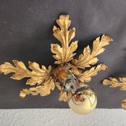 Gilded hand-forged Florentine wall lamp Hans Kögl style, Italy