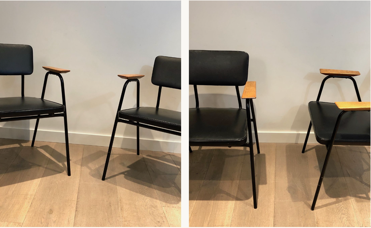 Paire de fauteuils laqués noirs Willy van de Meeren 1950