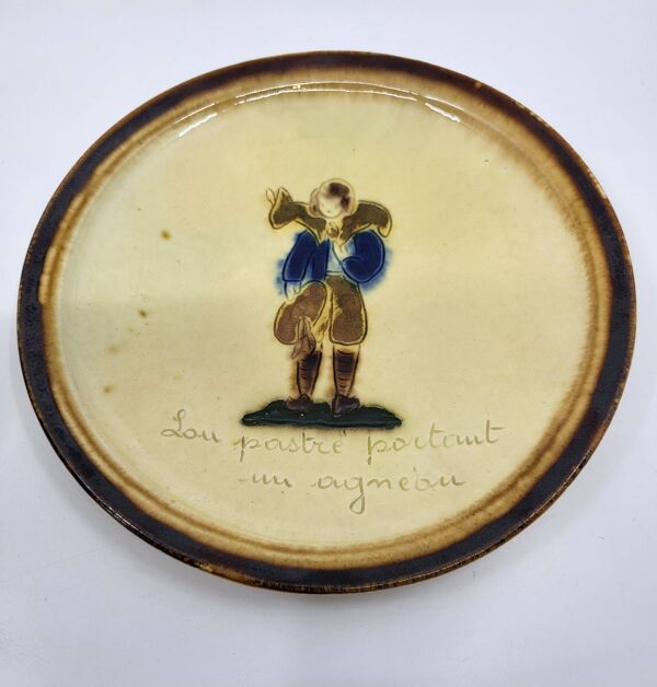 Service à dessert Atelier Cerenne Vallauris Santons de Provence France 1950