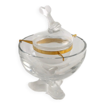 Vintage Lalique caviar bowl in crystal, France, 20th century