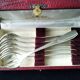 Set of 6 silver-plated oyster forks, SFAM Art Deco style