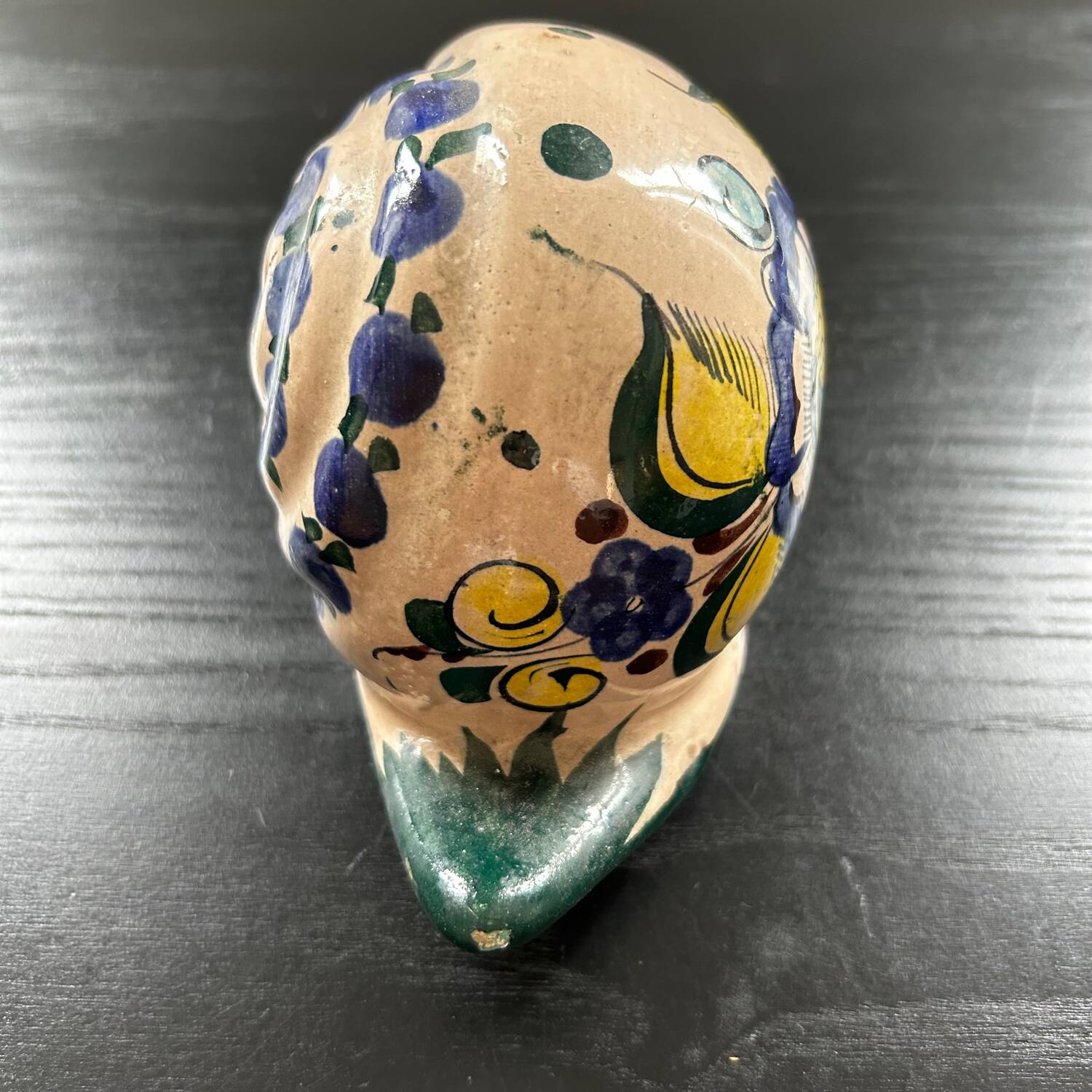 Painted stoneware snail