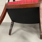 Pair of empire period armchairs in mahogany and silk