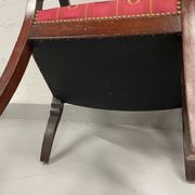Paire de fauteuils époque empire en acajou et soie