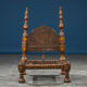 African Carved Wood & Rawhide Side Chair, 19th Century