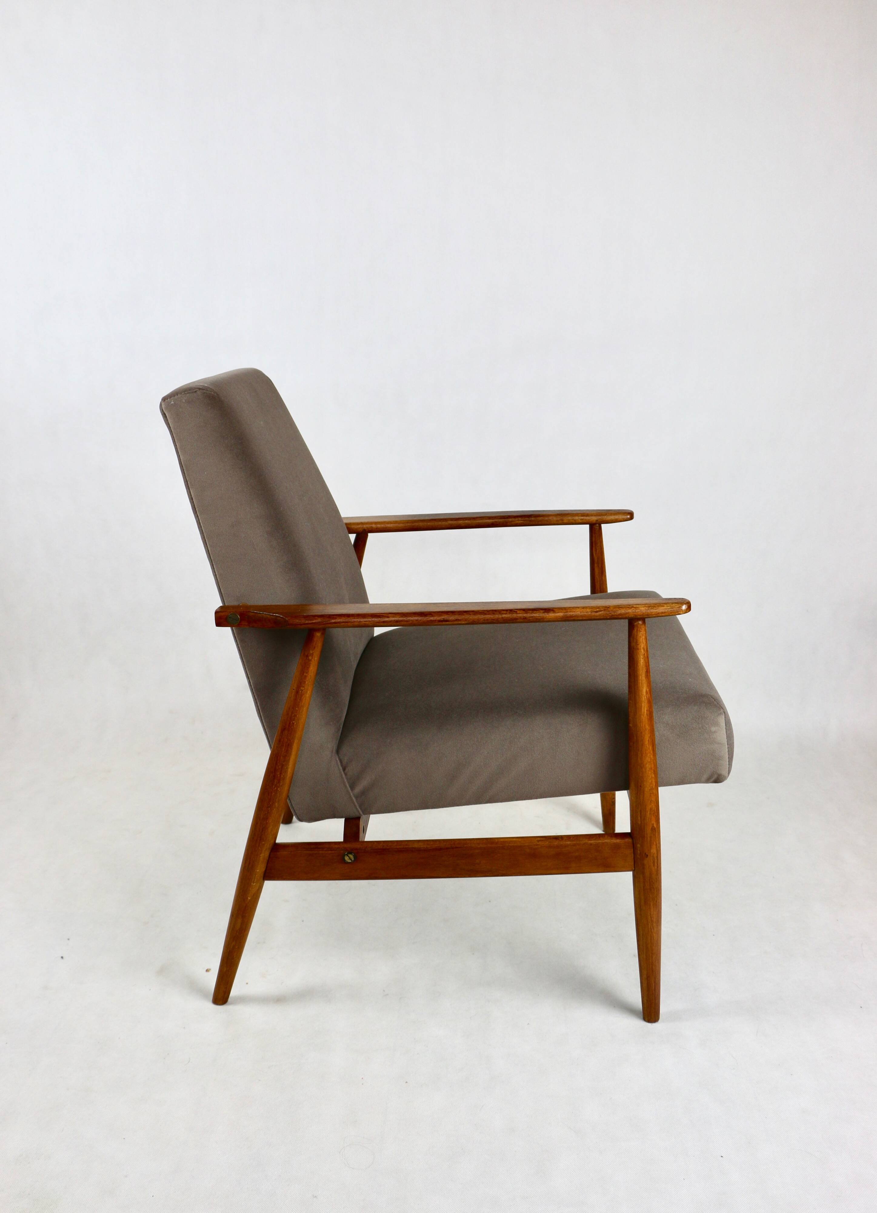 Lis armchair, 1970s, light chocolate brown velvet Jade