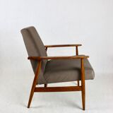 Lis armchair, 1970s, light chocolate brown velvet Jade