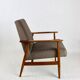 Fauteuil Lis, années 1970, velours marron chocolat clair Jade