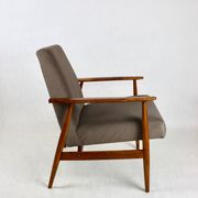 Fauteuil Lis, années 1970, velours marron chocolat clair Jade