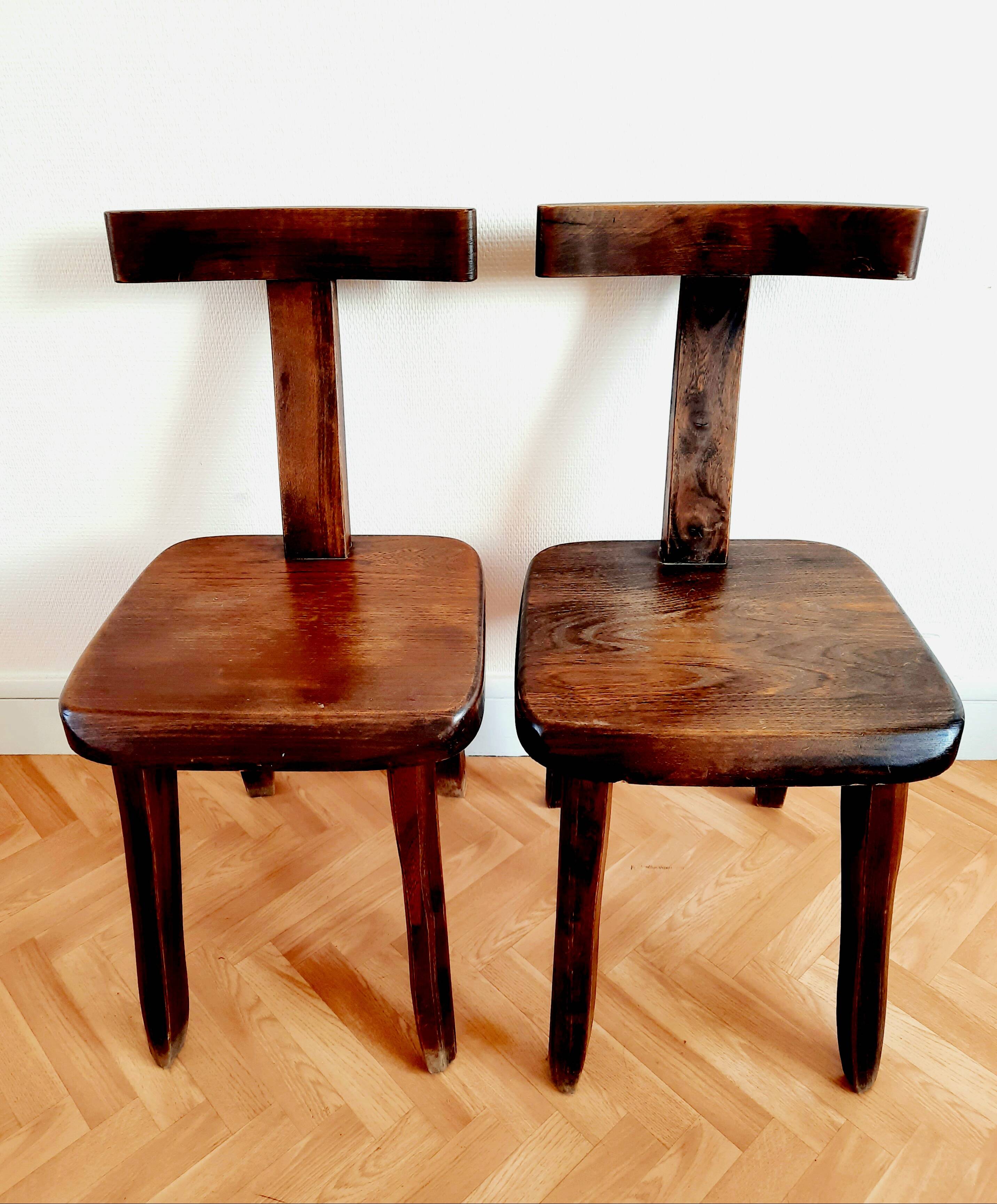 Pair of brutalist chairs by Olavi Hanninen, 1950s