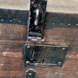 Small oak safe with iron reinforcements, 19th century