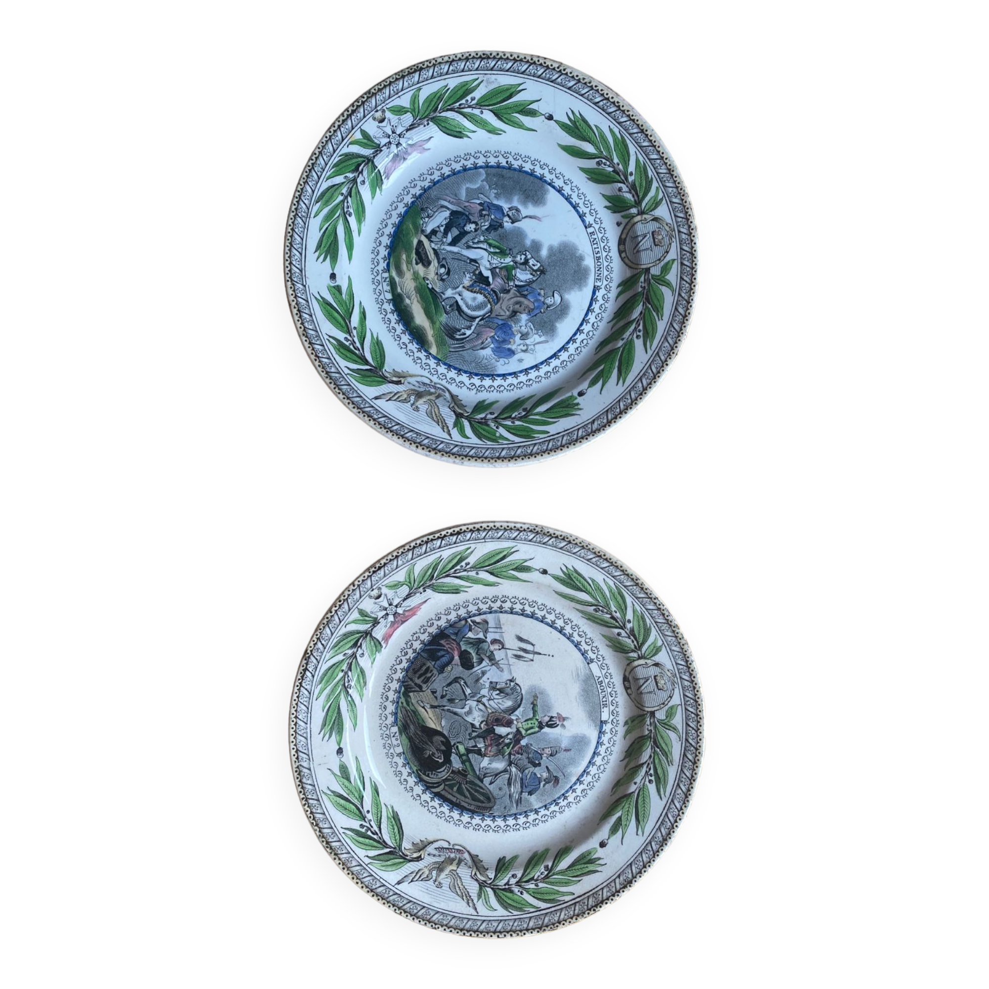 Pair of plate Creil Montereau - Napoleon