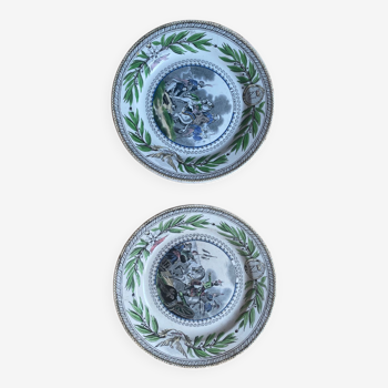 Pair of plate Creil Montereau - Napoleon