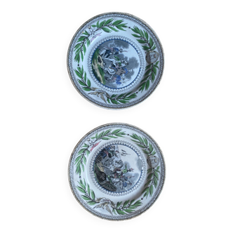 Pair of plate Creil Montereau - Napoleon