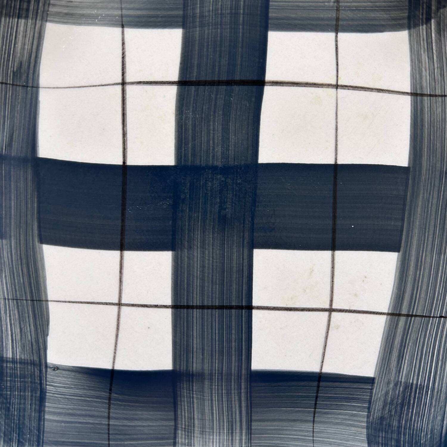 Black and white checkered dish