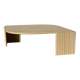 Large designer coffee table in travertine, eye shape, Roche Bobois edition from the 80s