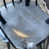 Set of 4 black laquered dining chairs