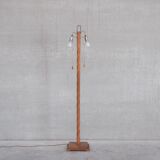 Turned Wooden Mid-Century French Floor Lamp
