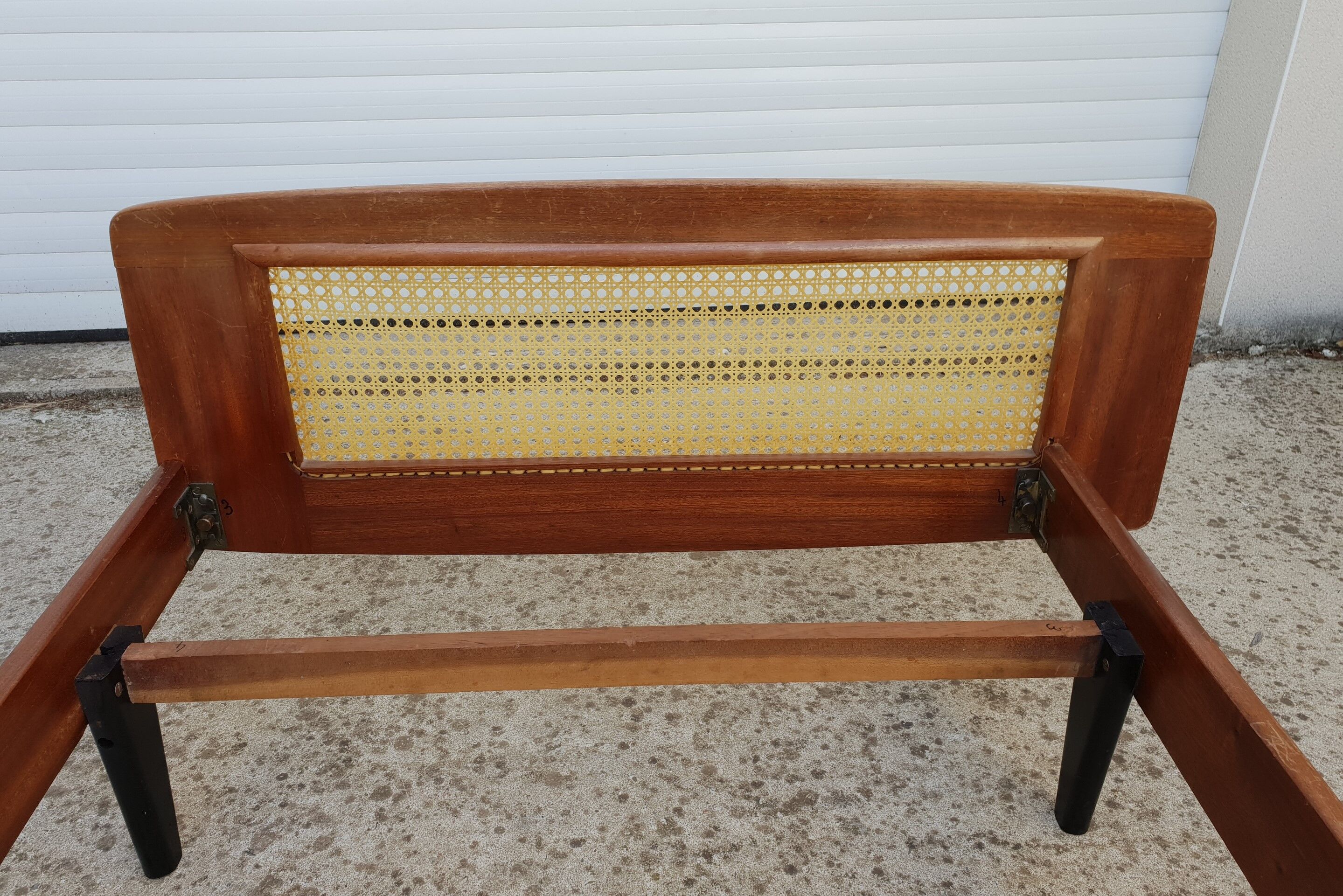 Roger Landault mahogany bed 1950