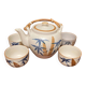 Tea set, palm tree decor, 900ml, 1970s