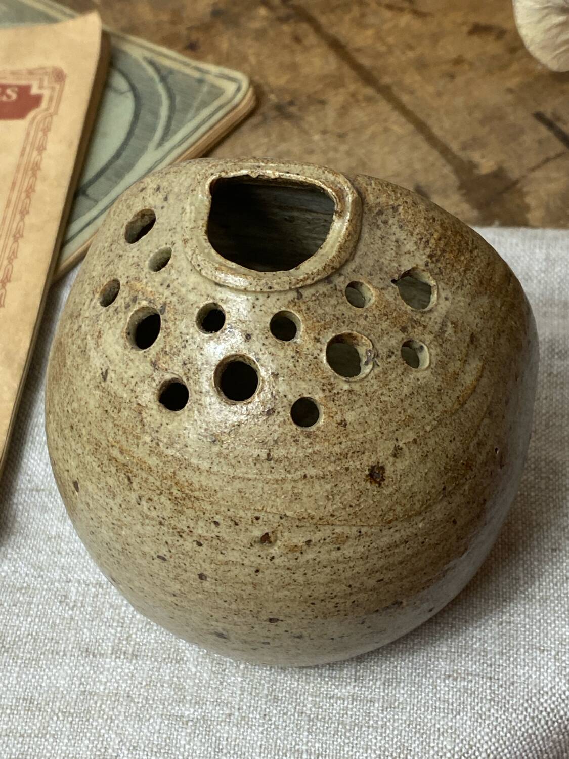 Stoneware flower pick, Noël Vassard, 1970