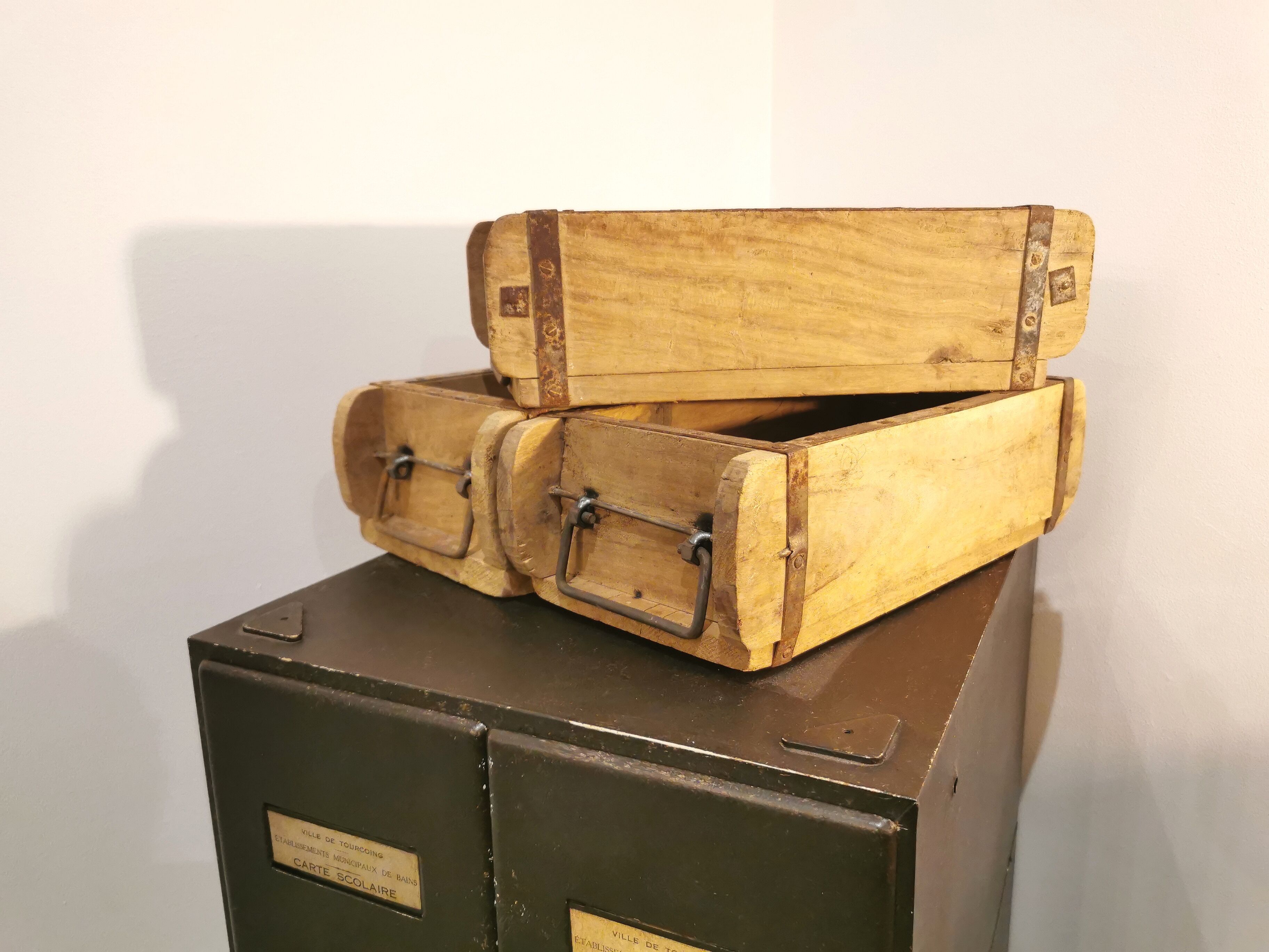 Set of 3 old brick moulds