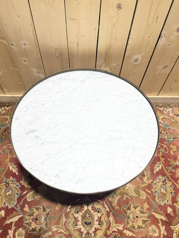 Table basse bouilllote de style Louis XVI marbre de carrare