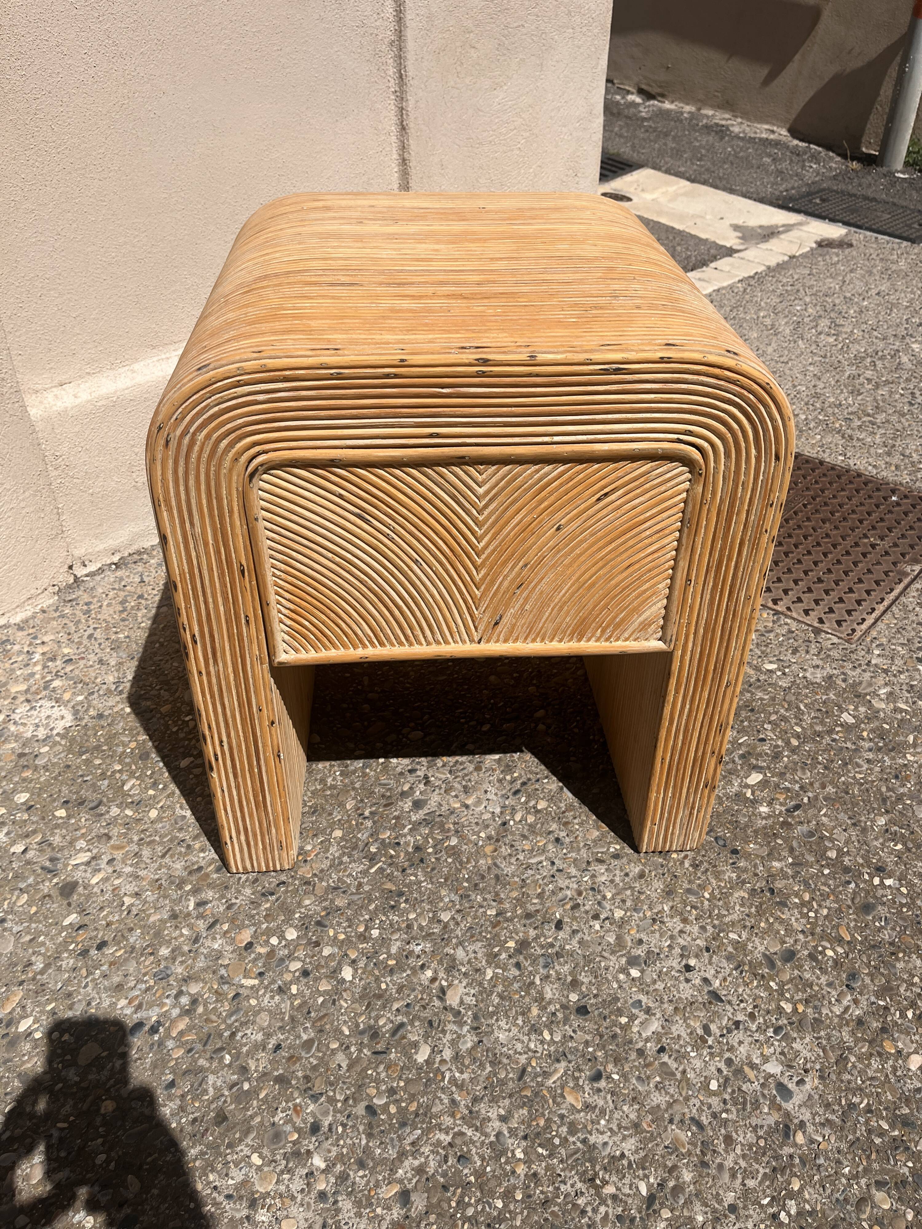 Vintage rattan bedside table from the 70s/80s