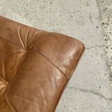 Brutalist sofa in elm and rope stitching circa 1960