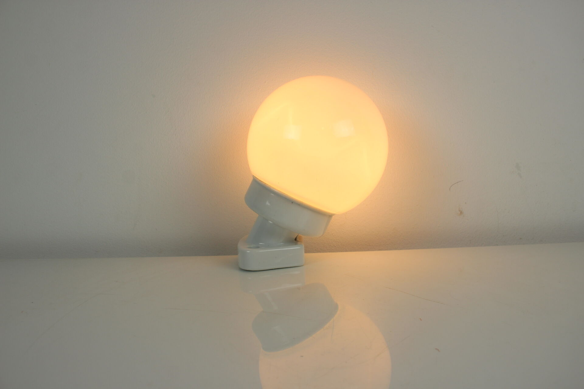 1960's Wall Lamp Porcelain and Glass, Czechoslovakia