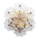 Petite brass and Murano glass flower flush mount light by E. Palme