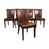Set of 5 sheepskin dining chairs