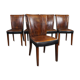 Set of 5 sheepskin dining chairs