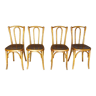 4 chaises bistrot Fischel  n°110 1/2- 1930- assises lamées