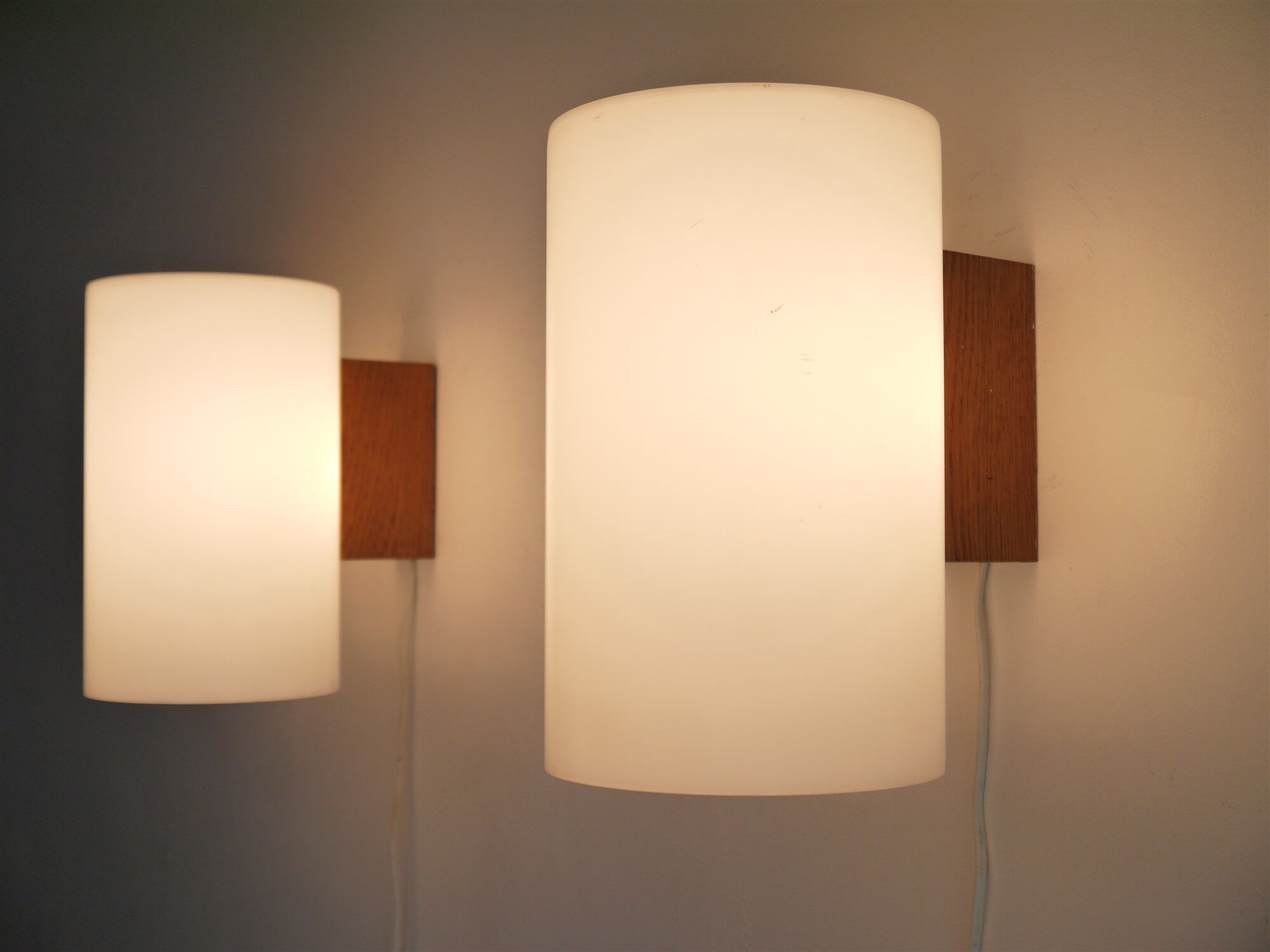 Pair of wall light vintage Uno & Osten Kristiansson for Luxus 1970