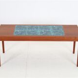 Filigree mid-century teak coffee table with tiles / 1960s / 1970s / Danish modern design