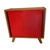 Vintage storage furniture sliding doors compass feet